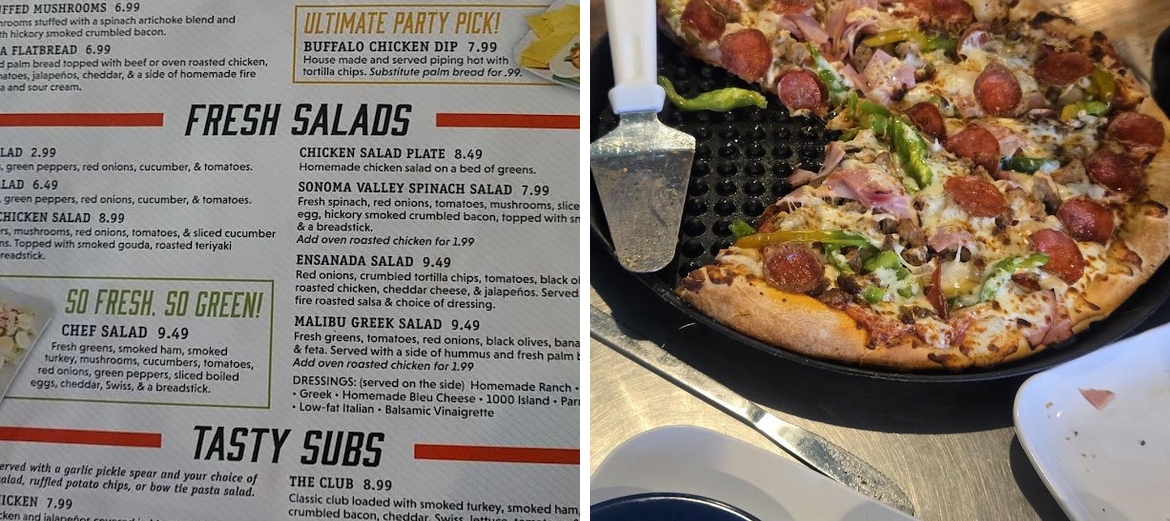 Ultimate California Pizza Menu