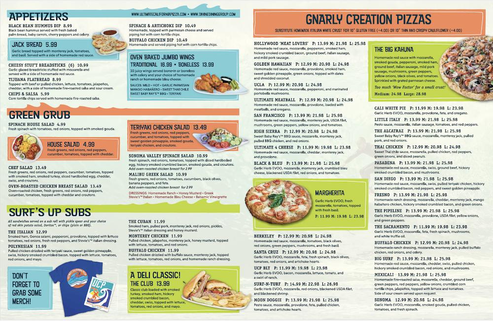 Ultimate California Pizza Menu image 1